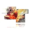 painting with yellow and red abstract painted images - version: 7 pannelli 175x105cm