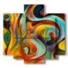imaginaciones cuadros coloridos - version: 5 pannelli 89x85cm
