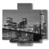 tableaux new york noir et blanc avec lumieres - version: 5 pannelli 89x85cm