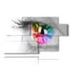 cuadros mujer ojo arcoiris blanco y negro - version: 7 pannelli 157x90cm
