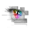 paintings black and white women rainbow eye - version: 8 pannelli 178x111cm