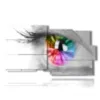 paintings black and white women rainbow eye - version: 10 pannelli 183x100cm