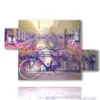 quadro foto amsterdam centro e bicicletta - version: 5 pannelli 128x85cm