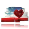 painting red heart in the tree - version: 9 pannelli 173x103cm