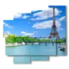 bild paris tour eiffel bei tag - version: 5 pannelli 106x98cm