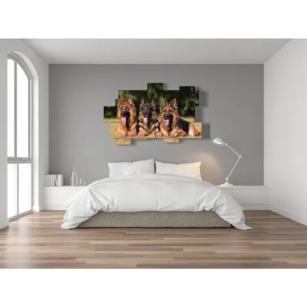 Imprime un chien avec la langue sortie.