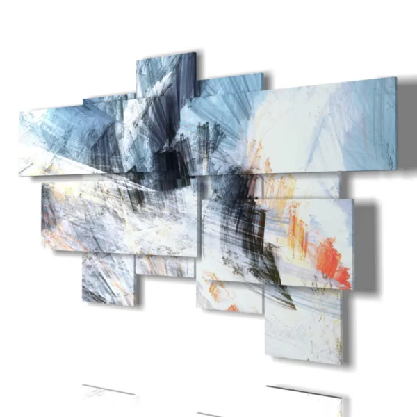 peinture moderne blanche et grise au design élégants