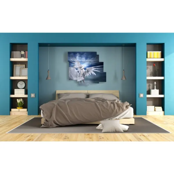 Wall decorations featuring angels and demons