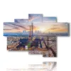 painting landscape paris seen from above by day - version: 6 pannelli 136x91cm