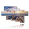 painting landscape paris seen from above by day - version: 7 pannelli 173x106cm
