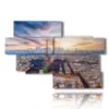 painting landscape paris seen from above by day - version: 10 pannelli 176x119cm