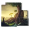 modern painting giant fantasy trees - version: 5 pannelli 102x93cm
