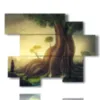 cuadro moderno arboles gigantes de fantasia - version: 6 pannelli 127x102cm