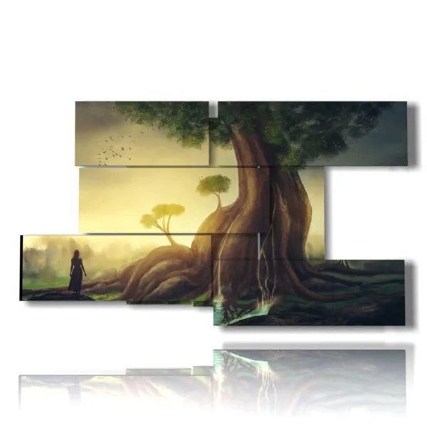 modern painting of trees