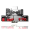 quadro con foto amsterdam bianco e nero - version: 6 pannelli 135x85cm