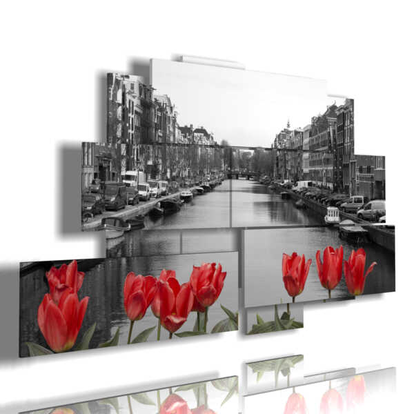 quadro con foto Amsterdam bianco e nero