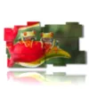 tierbild mit zwei froeschen die in einer blume sitzen - version: 11 pannelli 184x104cm