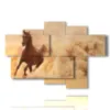 cuadros de caballos arabes frente a una nube de arena - version: 6 pannelli 136x91cm