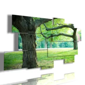 Gemälde Baum Vier Jahreszeiten Immergrün