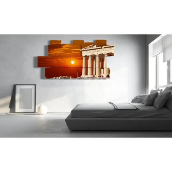 Leinwand mit Foto von Athen, Griechenland bei Sonnenuntergang