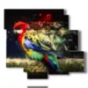 paintings on canvas parrots with magic feathers - version: 6 pannelli 113x99cm