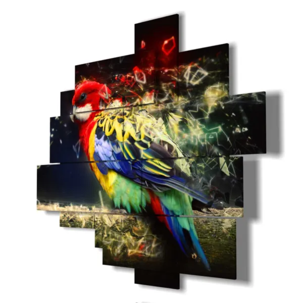 Suspended parrot prints