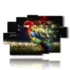 paintings on canvas parrots with magic feathers - version: 9 pannelli 171x108cm