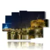 paintings of rome illuminated at night - version: 9 pannelli 171x108cm