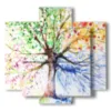 tableau arbre du bonheur des quatre saisons - version: 5 pannelli 89x85cm
