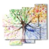 quadro albero della felicita di quattro stagioni - version: 5 pannelli 106x98cm