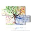 painting four seasons tree of happiness - version: 5 pannelli 128x85cm