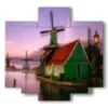 cuadro foto molinos de viento amsterdam - version: 5 pannelli 89x85cm