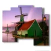 cuadro foto molinos de viento amsterdam - version: 5 pannelli 89x77cm