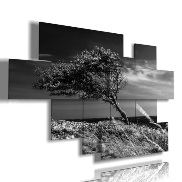 tableaux arbre plié par le vent