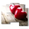 paintings with little hearts - version: 5 pannelli 89x77cm