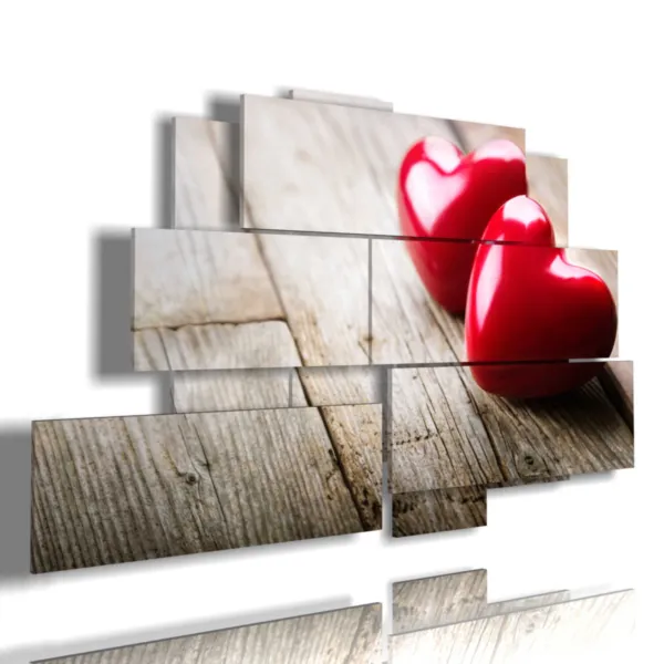 Paintings with small hearts.