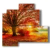 paintings colorful trees at sunset - version: 4 pannelli 83x78cm