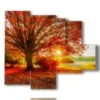 tableaux d arbres colores au coucher du soleil - version: 5 pannelli 104x90cm
