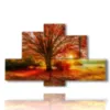 cuadros coloridos arboles al atardecer - version: 6 pannelli 135x85cm