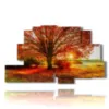 paintings colorful trees at sunset - version: 9 pannelli 173x103cm