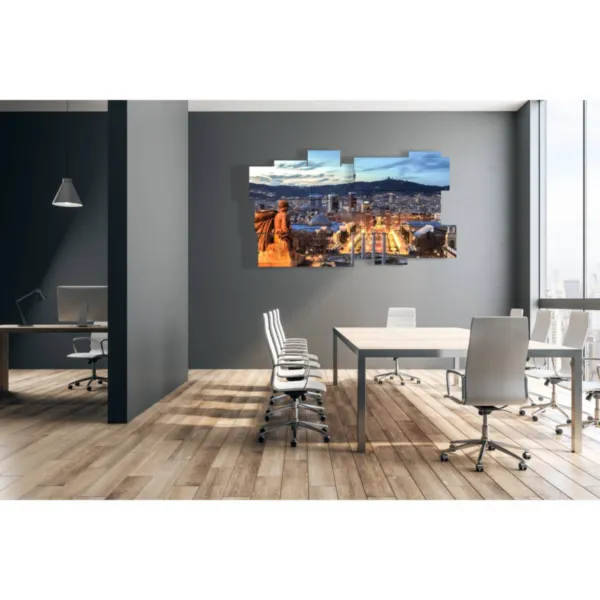 Poster Barcelona bei Nacht