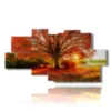 paintings colorful trees at sunset - version: 8 pannelli 184x97cm