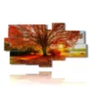 paintings colorful trees at sunset - version: 8 pannelli 184x100cm