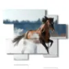 tableaux chevaux de course dans la neige - version: 6 pannelli 127x102cm