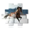 paintings racing horses in the snow - version: 12 pannelli 172x146cm