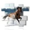 tableaux chevaux de course dans la neige - version: 14 pannelli 176x153cm