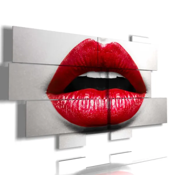 Gemälde wunderschöner Frauen mit rosa Lippen