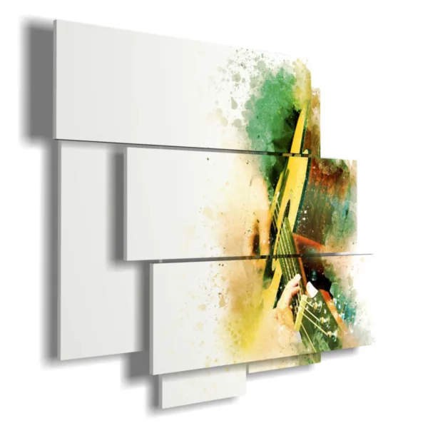 Modern abstract painting of a guitar