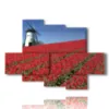 painting with photos amsterdam and tulips - version: 6 pannelli 135x96cm