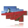 painting with photos amsterdam and tulips - version: 7 pannelli 173x106cm